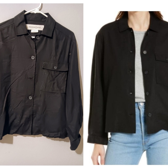 Treasure & Bond Black Linen Blend Jacket - Picture 1 of 6